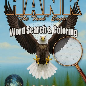 Recherche de mots et livre de coloriage Hank l'aigle – Forêt fantastique (PDF imprimable) image 1