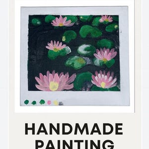Water Lilies Pond | Original 4x4 Acrylic Painting | Monet Inspired Garden Art