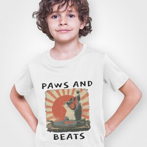 DJ Cat Unisex Heavy Cotton Tee, Music Lover Shirt, Cat Lover Gift, Funny Graphic Tee, Cool Cat Shirt, DJ Kitty T-Shirt