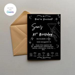 Digital 21st Birthday Invitation Card