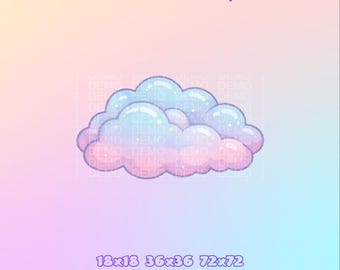 Channel points icon | Emote | Pastel Clouds | Twitch Kick | Digital Download.