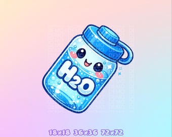 Water Bottle channel point icon | Emote | Kawaii | For Twitch and Kick | Digital Download.
