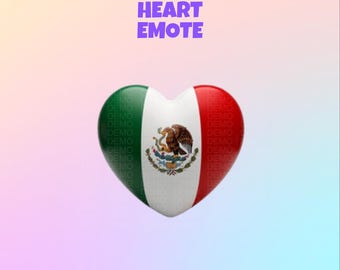 Mexican Flag Heart Emote | Animated and static Heart Emote | Works on Twitch and Kick | Digital Download