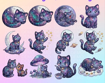 Twitch subscriber badges | Celestial cat | Twitch Kick | Digital Download