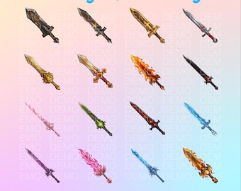 16 Sword Sub badges | Bits badges | For Twitch and kick | Digital Download.