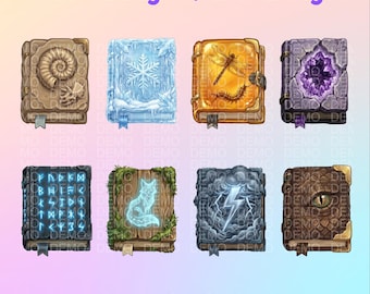 16 Enchanted Book Sub Badges | Twitch Kick | Digital Download.