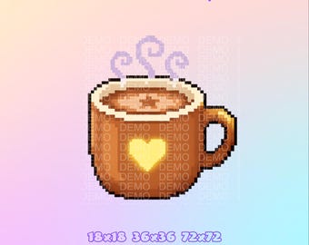 Pixel coffee cup icon| Twitch channel points reward| Streamer pixel art | Digital Download,