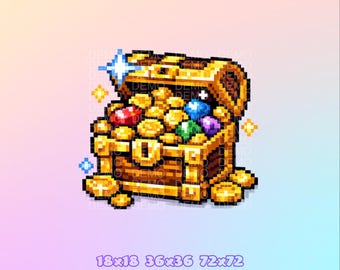 Channel points icon | Emote | Pixel Treasure Chest | Twitch Kick | Digital Download.