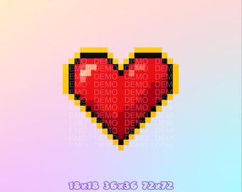 Channel points icon | Emote | Pixel heart | Twitch Kick | Digital Download.
