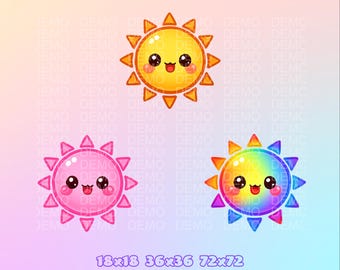 Channel Points icon | Emotes | Stream Decoration | Sun in 3 colors | Twitch Kick | Digital Download.