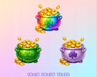 Twitch channel points icons | Emotes | Pot of Gold in 3 colors | Digital Download
