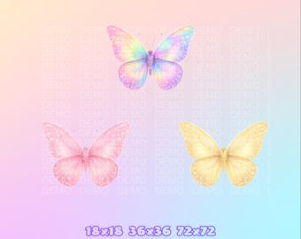 Butterfly Channel Points Icon | Emotes | 3 colors | Twitch Kick | Digital Download.
