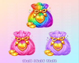 Channel Points Icon | Emotes | 3 Money bags | Digital Download