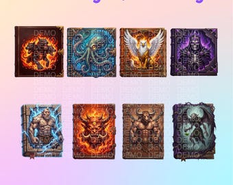 16 Book Sub Badges | Monster Badges Pack | Twitch Kick | Digital Download.