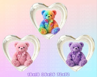 Channel points icon | Emotes | Bear in a clear heart | Twitch Kick | Digital Download.