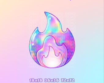 Channel points icon | Emote | Iridescent flame | Twitch Kick | Digital Download.