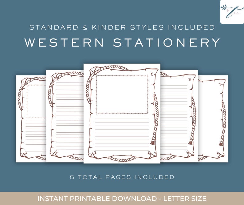 Writing Template Rodeo Western Stationery, 8.5x11 Portrait, Letter Writing, Lined Paper ...