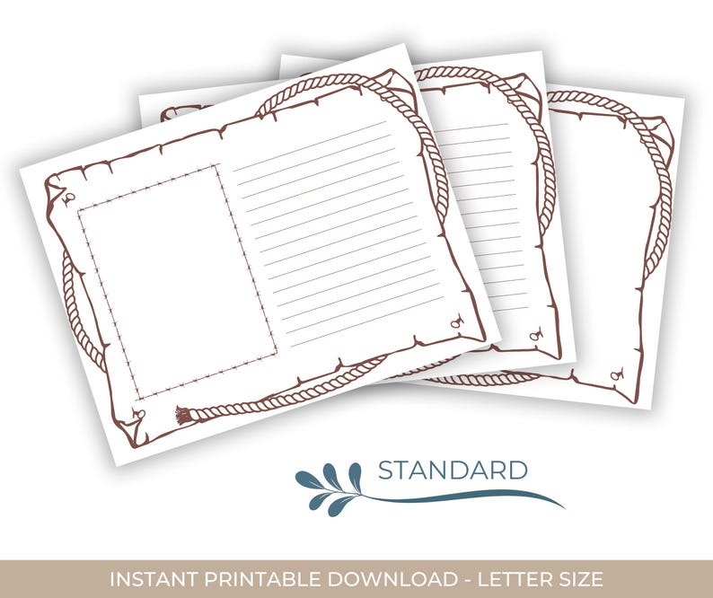 The Writing Rope Printable Cowboy Writing Paper Digital Download Printable Stationery Western ...