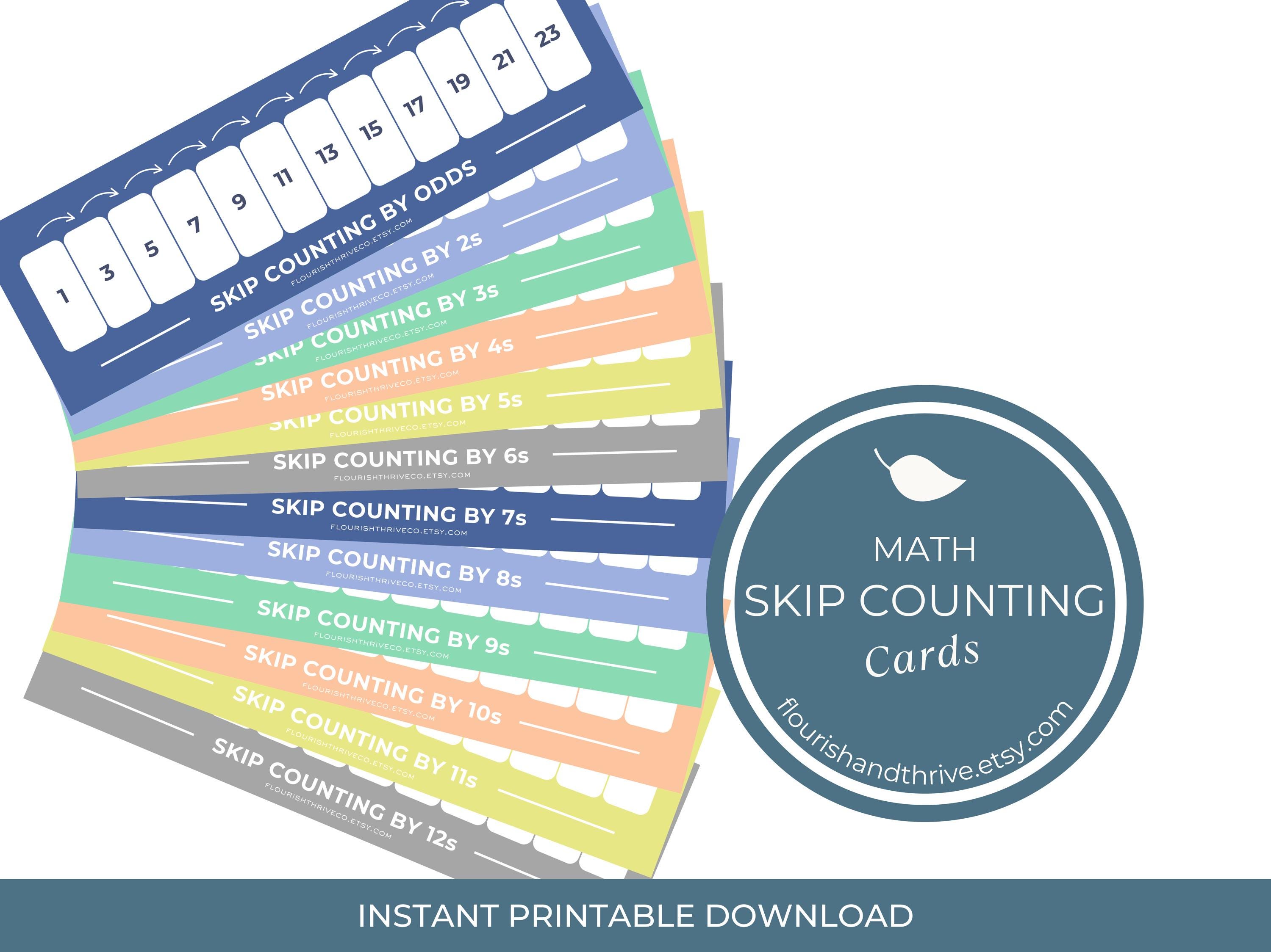 Set of 15 Skip Counting Cards | Printable PDF | Math Class Tools ...