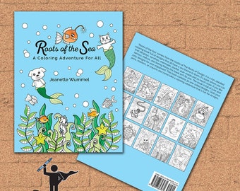 INSTANT DOWNLOAD Coloring Book - Roots of the Sea - Coloring Print, doodle art, imprimable, style Kawaii