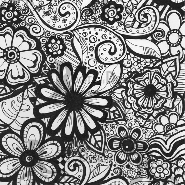 Zentangle Flowers - Etsy