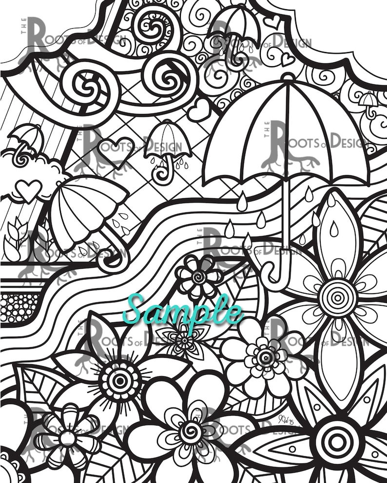 Download INSTANT DOWNLOAD Coloring Page April Showers Bring May | Etsy
