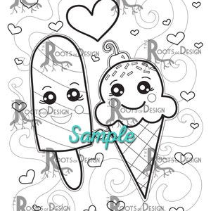 Instant Download Cute Kawaii Dessert Coloring page bundle Coloring Page or Print image 2