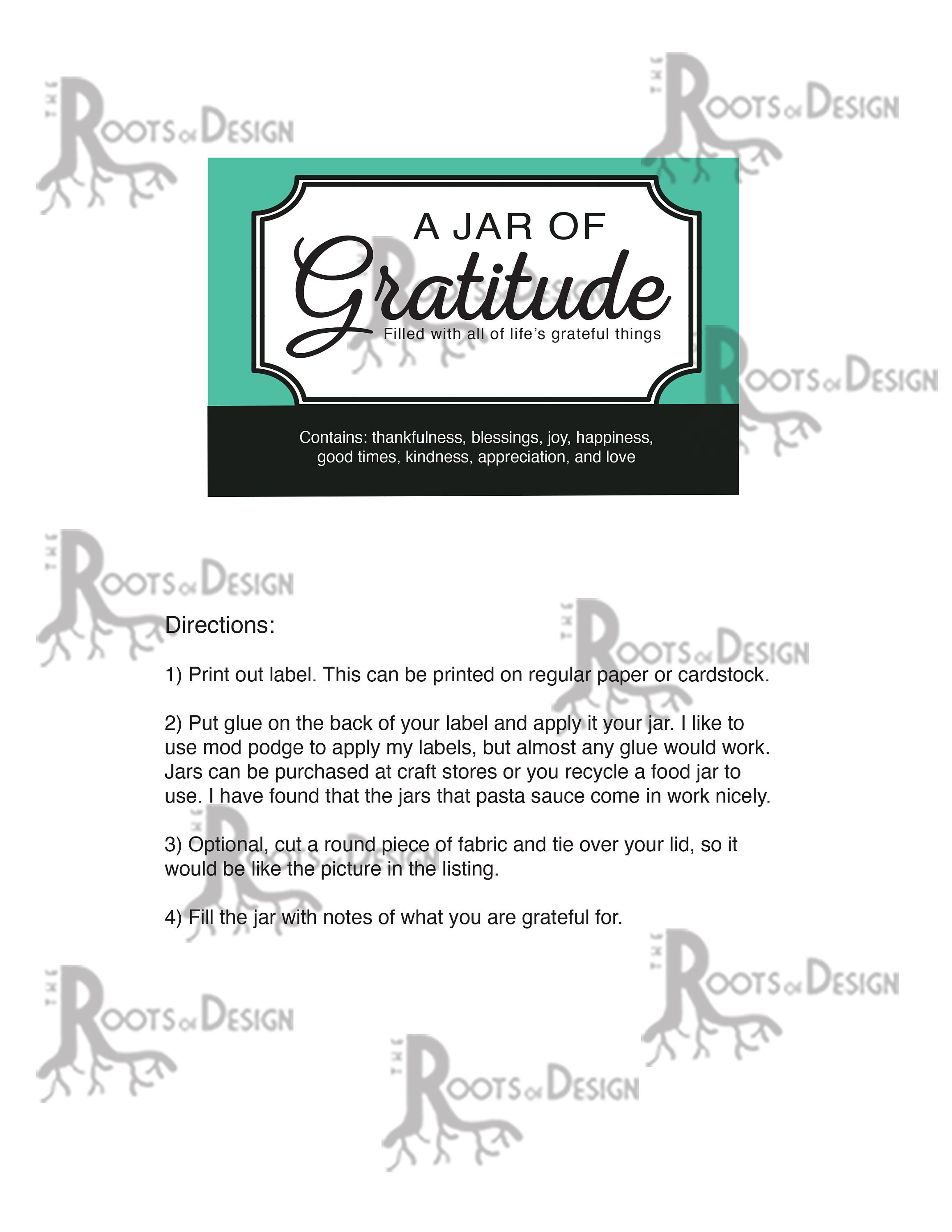 Jar of Nothing Printable Label Instant Download Turns an Empty Jar