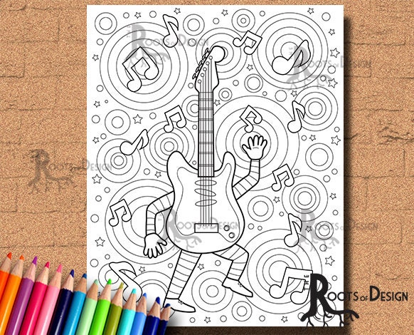 Doodle Art, guitar Downloadable Art 