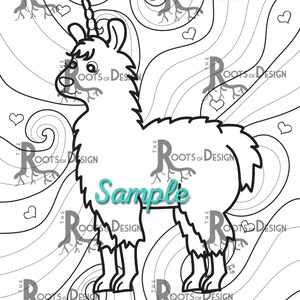 INSTANT DOWNLOAD Coloring Page - Fun Llamacorn, Doodle Art, Printable ...