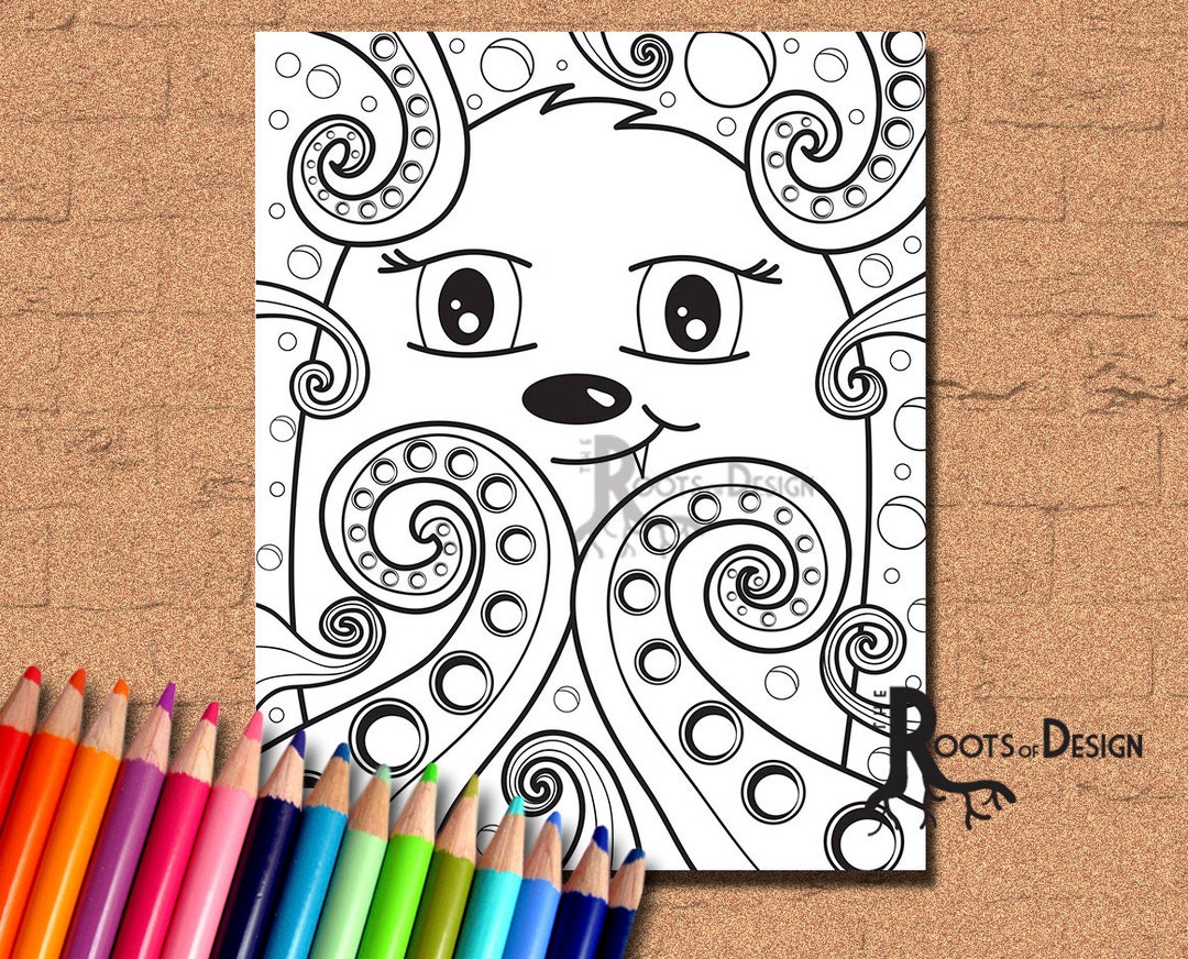 INSTANT DOWNLOAD Coloring Page Butterfly Uni-cat Art Coloring Print