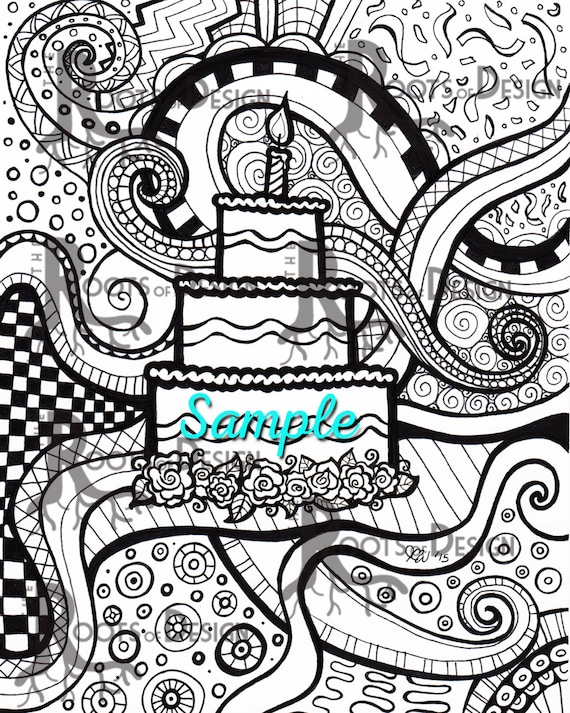 Instant Download- Coloring Page / Art Print Zentangle
