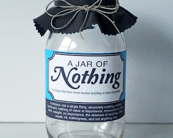 DESCARGA DIGITAL INSTANTÁNEA Jar Of Nothing imprimible: excelente regalo de broma o perfecto para las fiestas, cumpleaños y más