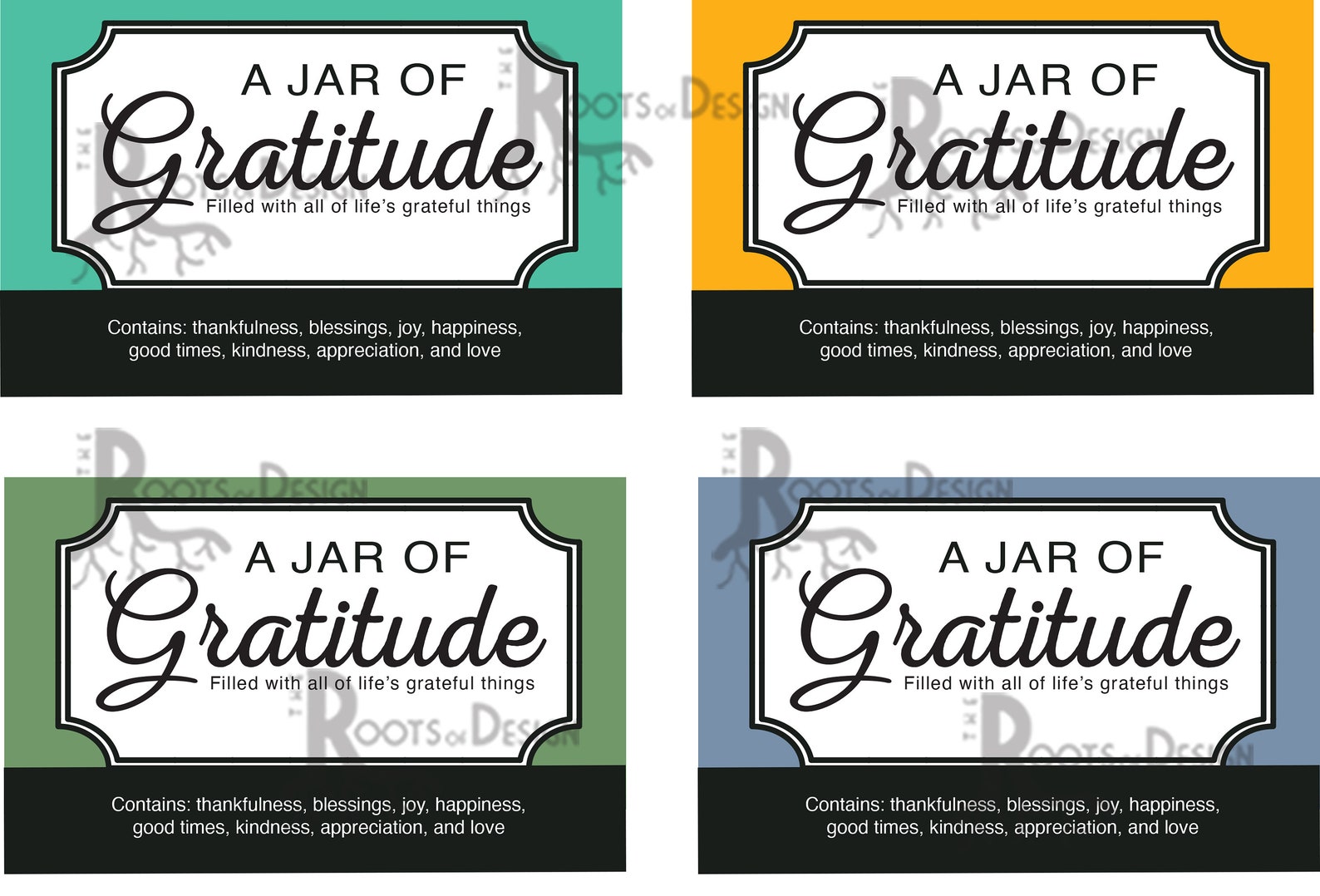 INSTANT DOWNLOAD Jar of Grateful Printable Jar Label Great - Etsy
