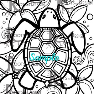 INSTANT DOWNLOAD Coloring Page Simple Turtle zentangle | Etsy
