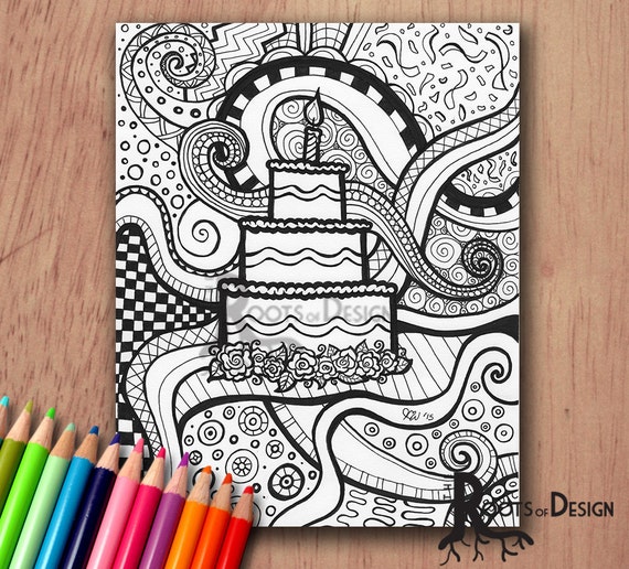 Instant Download- Coloring Page / Art Print Zentangle