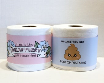 INSTANT DOWNLOAD Toilet Paper Label printable- Great gag gift or perfect for the Holiday, Christmas, Birthdays, White Elephant and more