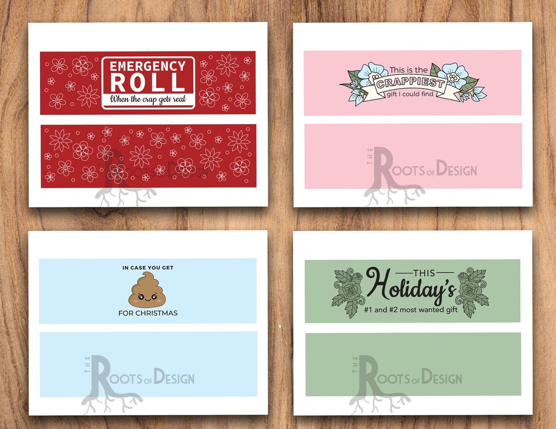 INSTANT DOWNLOAD 4 Toilet Paper Label Printable Great Gag Etsy