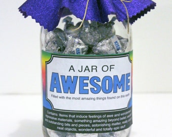 INSTANT DOWNLOAD Jar of Awesome printable Jar label- Great gag gift or perfect for the Holidays, Birthdays, and more