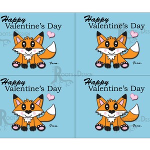 Sofortiger Download - süße Fuchs-Valentinskarten - ideal für Valentinstag, Herztag und Klassenzimmer-Partys - druckbare Karte