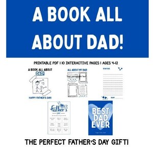 All About My Dad Printable | Father's Day Questionnaire Kids | Dad Interview Book | Last Minute Gift | Instant Download PDF | From Kids