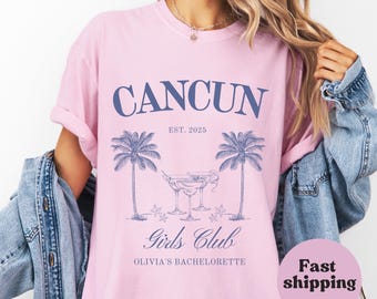 Camiseta para despedida de soltera en Cancún: Camiseta personalizada para fiesta en la playa