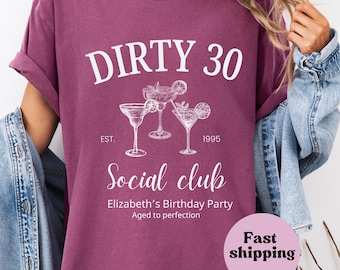 Camiseta de aniversário de 30 anos: Camiseta personalizada para coquetel do Social Club