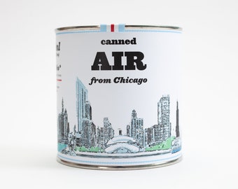 Original Canned Air From Chicago, Illinois, USA, travel gift, Memorabilia, Tin, Funny Gift, Gag Souvenir, America, Chicago, Air in Can