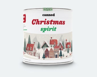 Canned Christmas Spirit, gag souvenir, gift, memorabilia, X-mas,