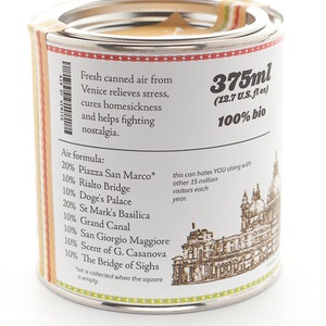 Original Canned Air From Venice, Italy, gag souvenir, travel gift, memorabilia image 3