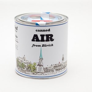 Original Canned Air From Zurich, Switzerland, gag souvenir, gift, memorabilia