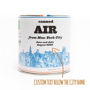 Original Canned Air From New York City, a gag souvenir, Travel Memorabilia, New York Gift, Funny Gift, Travel Gift, Personalized , NYC Gift Text Line