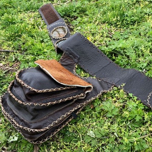 Multi-Pocket Leather Utility Belt - Burning man belt - Leather Utility Belt - Hip bag - Funny pack - Festival belt - Pouch belt - hippie