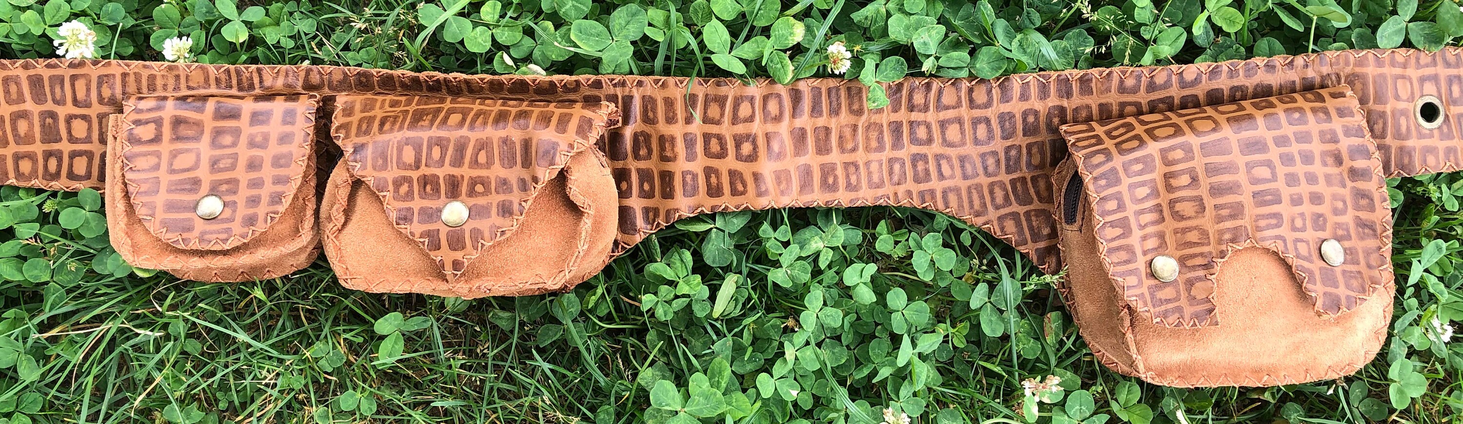 Triple Pouch Leather Utility Belt Festival Belt Utility Belt Travel Belt Safe Belt Hippie Belt